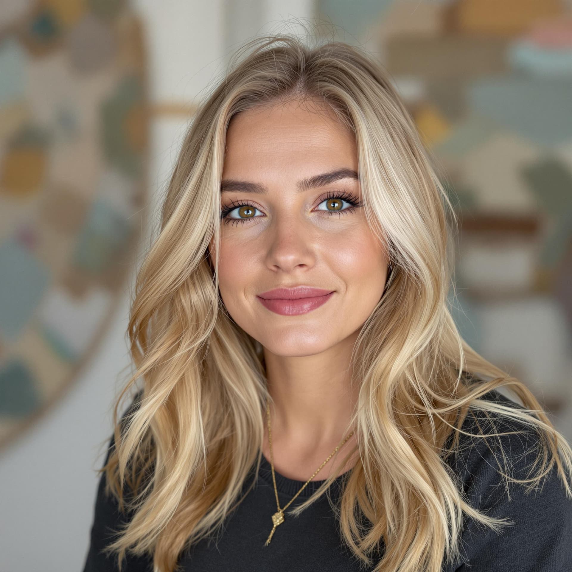 AI generated: A Real photograph of a blond women in her 20s.
