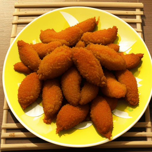 AI generated: ayam goreng diatas piring dengan sambal