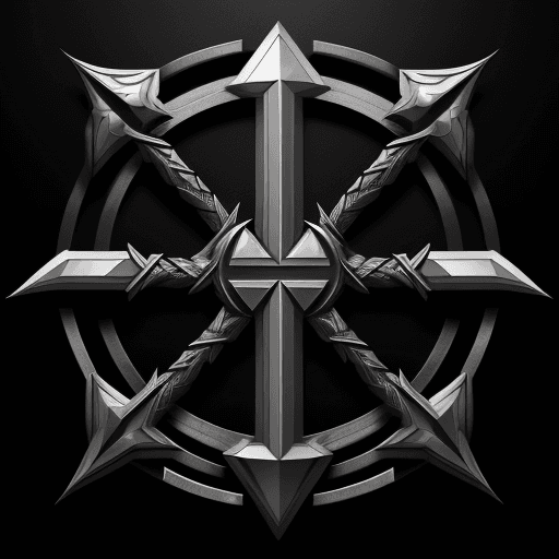 AI generated: high quality logo of a warriors, more detailing, made in black metal, geometry, vector, symmetry, re...