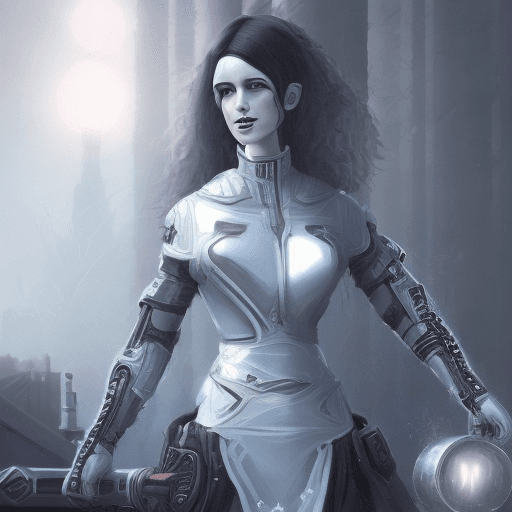 AI generated: Create a unique protagonist character. Use futuristic but a bit dark gothic art style