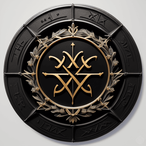 AI generated: A sircular logo with a 3D efect thta have a circular shape with the fallowing text "Mea nox obscurum...