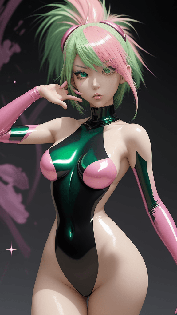 AI generated: A captivating depiction of a Japanese anime girl in a luxurious 3D masterpiece. She stands confident...