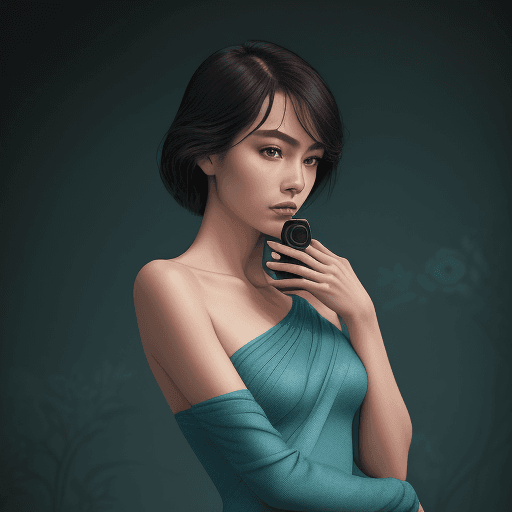AI generated: deep teal backdrop, capture the elegance with a Leica SL2 and an APO-Summicron-SL 75mm f/2 ASPH lens...