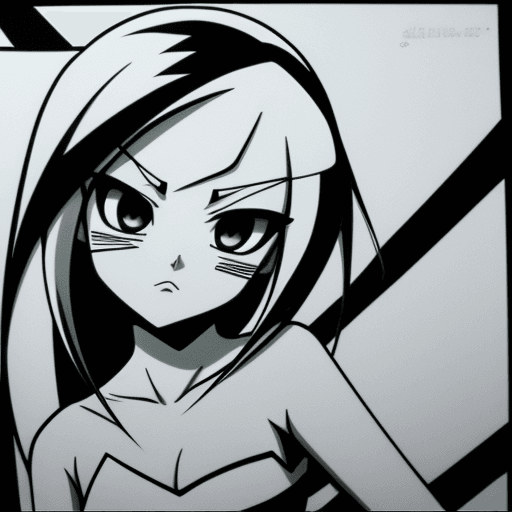 AI generated: graphic lines cartoon anime,{{{{{{black and white style}}}}}},no color