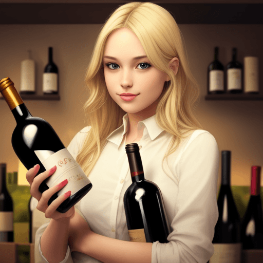 AI generated: pretty blonde girls with bottle of wine
