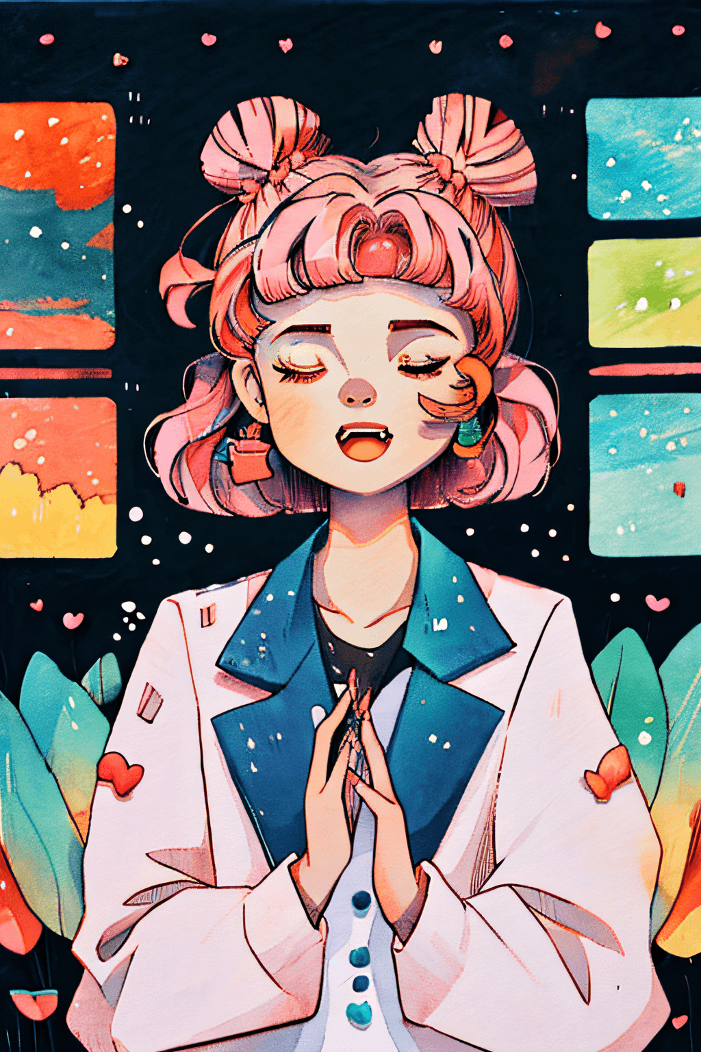 AI generated: Neon Dreams, (masterpiece, best quality, ultra-detailed, highres, best illustration),perfect face, (...