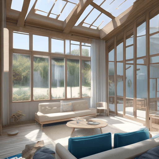 AI generated: High resolution photography interior design, dreamy sunken living room conversation pit, wooden floo...