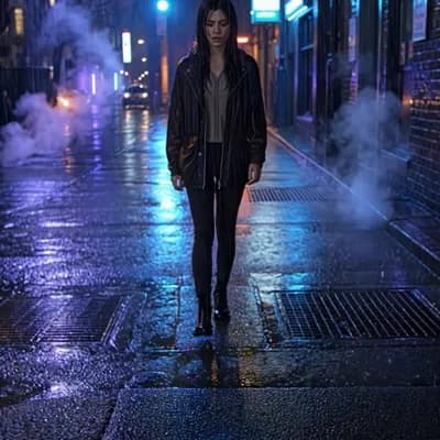 AI generated video: Video super realistico, 6 secondi, formato 9:16 verticale, 4K HDR. Una giovane donna dai capelli ner...