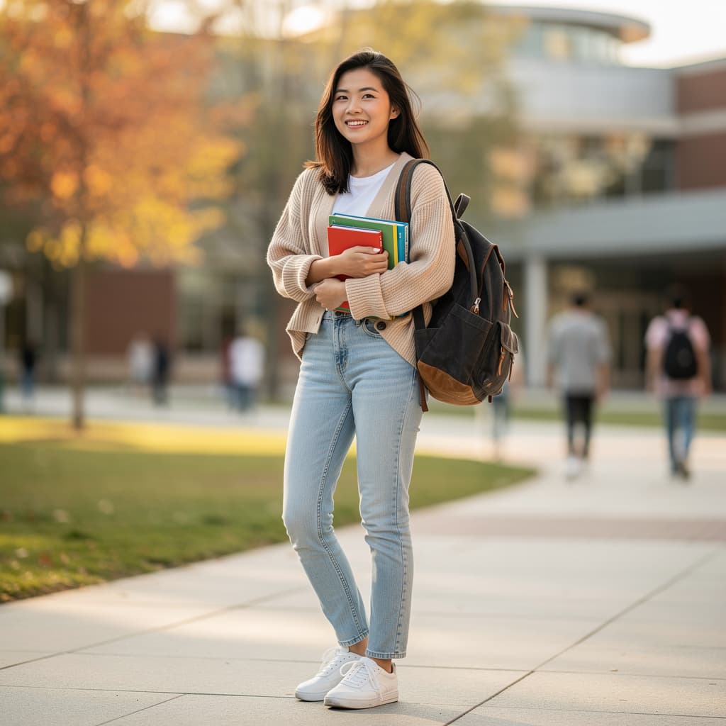 AI generated: sexy asain college girl