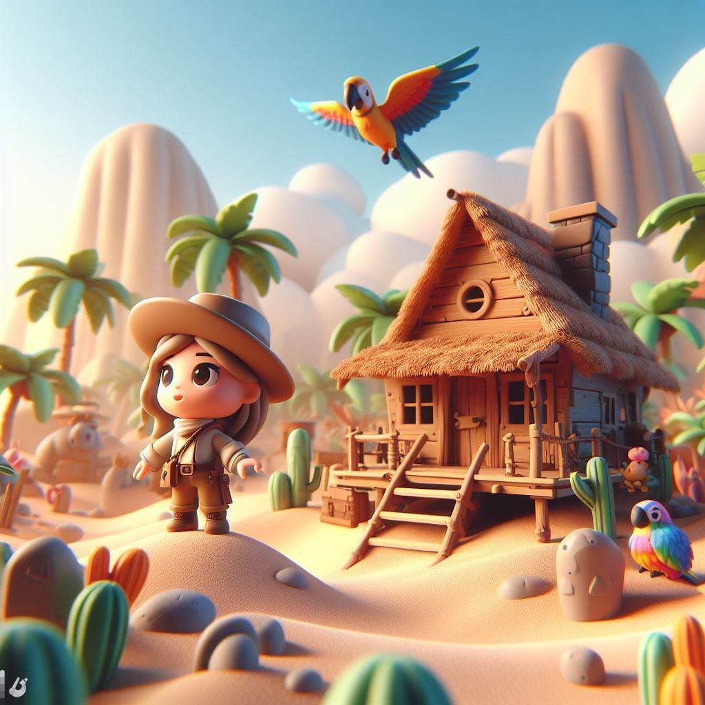 AI generated: toyified 3d render, landscape scenery, wide angle, large field of view, highly detailed, cute digita...