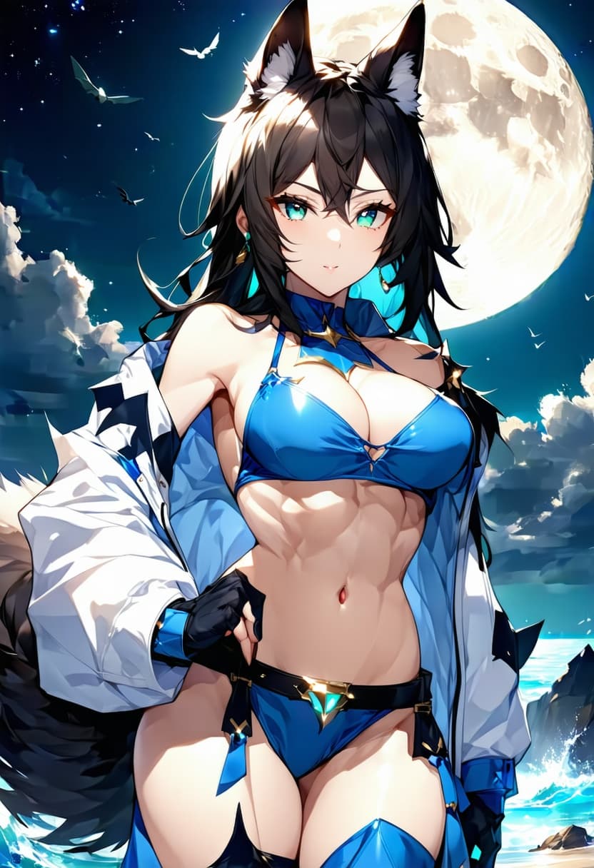 AI generated:  chieftain_art13 azur_lane atago_(azur_lane) atago_(full_moon's_feral_wolf)_(azur_lane) absurdres co...