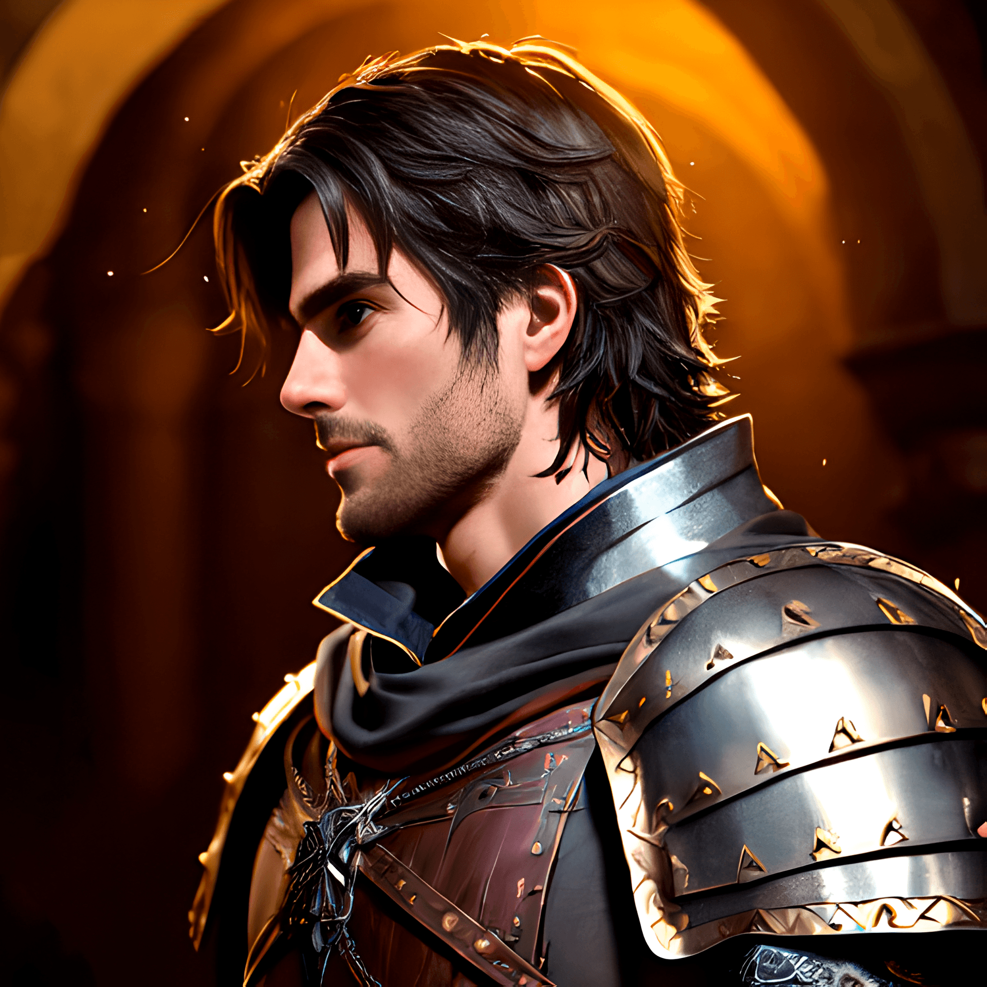 AI generated: (modelshoot of a medieval hero), intricate details, cinematic lighting, 1man, highly detailed, heroi...