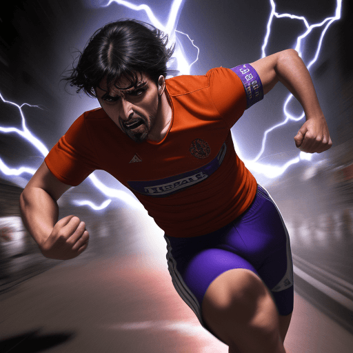 AI generated: una persona con fuerza, tirando rayos por las manos todos corriendo al rededor 

 

