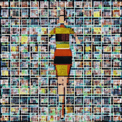 AI generated: mosaic, pixelated, tablet, create an artwork that captures the form of a fashion model face- high th...