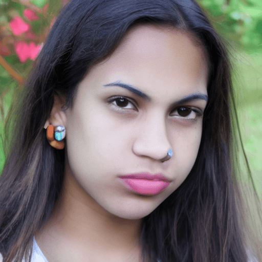 AI generated: self of an 18-year-old light-skinned Brazilian girl with short dark brown hair and dark brown eyes, ...