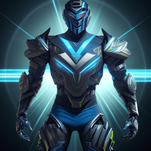 AI generated: Image of Santana, the talented soccer player from 'Super Champions', reimagined as a cyborg player o...