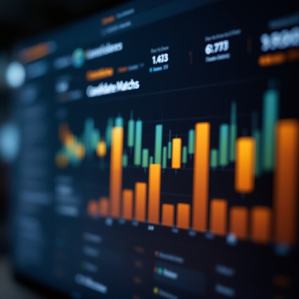 AI generated: : A dashboard showing candidate matches for a job role. dslr, ultra quality, sharp focus, tack sharp...
