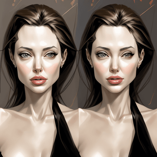 AI generated: a collage of angelina jolie faces in mosaic, in the style of andrew atroshenko, peter gric --ar 73:1...