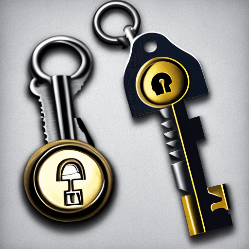 AI generated: Create an image illustrating asymmetric encryption, showcasing two distinct keys - a public key and ...