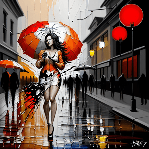 AI generated: Thick impasto oil painting, abstract grunge, painting in a palette knife style, bold and expressive ...