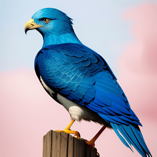 AI generated: blue bird with pink eagles