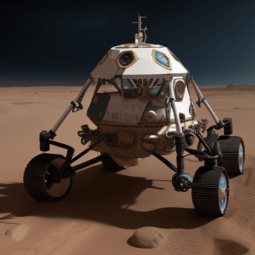 AI generated: Seres humanos llegando a marte para hacer una nueva tierra tecnológica.