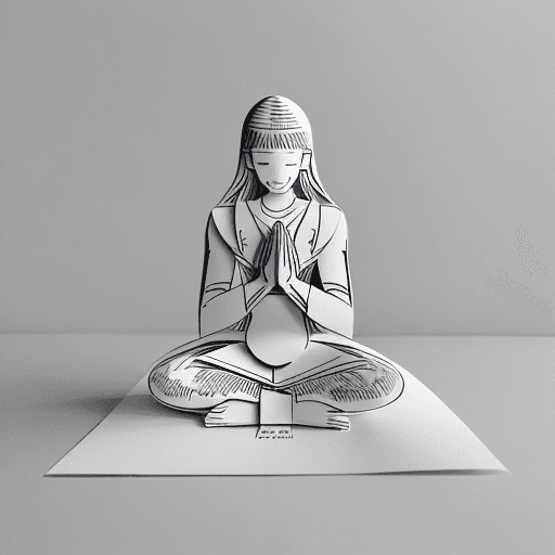 AI generated: create an image with contemporary design as paper cuts, with the concept of mental self-care, a pers...
