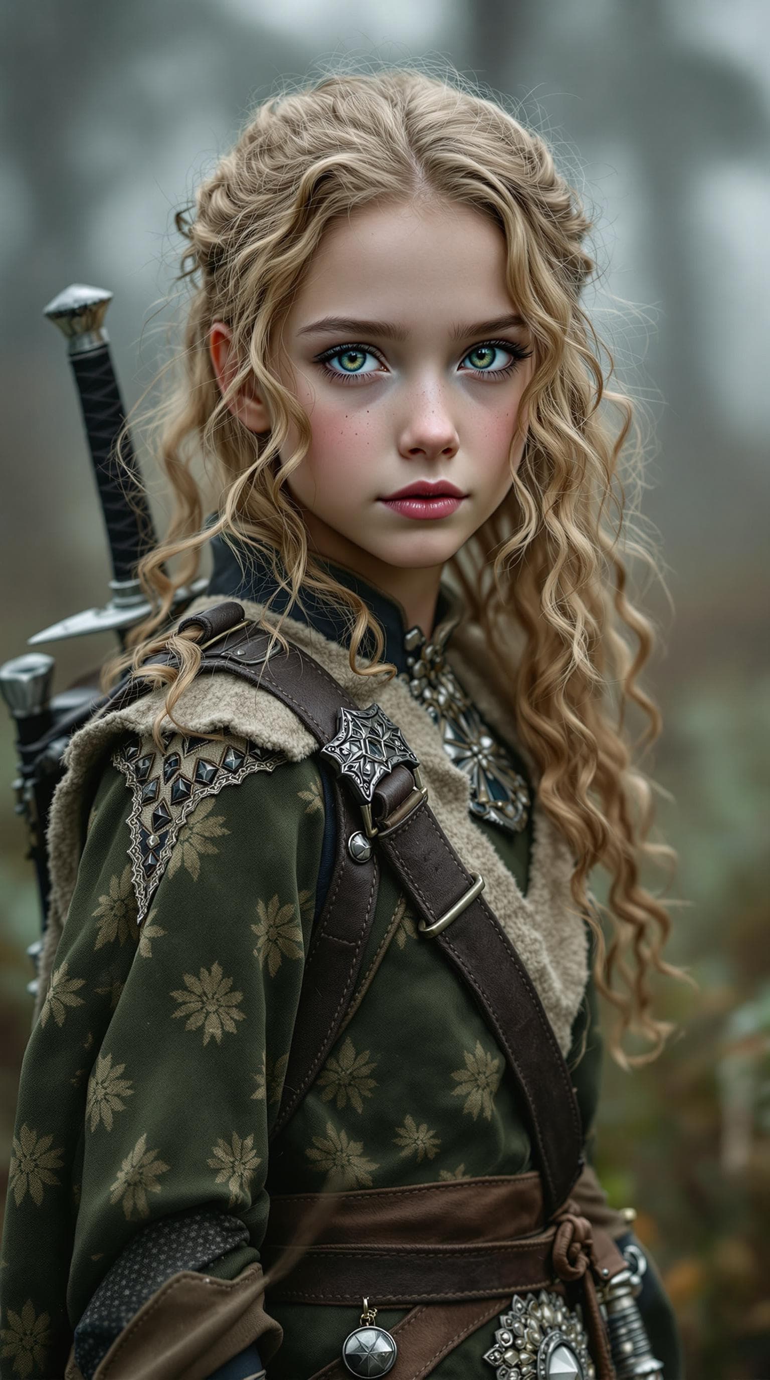 AI generated: a professional photo of a exceptionally of the most beautiful Scottish girl in the world, (age 11), ...