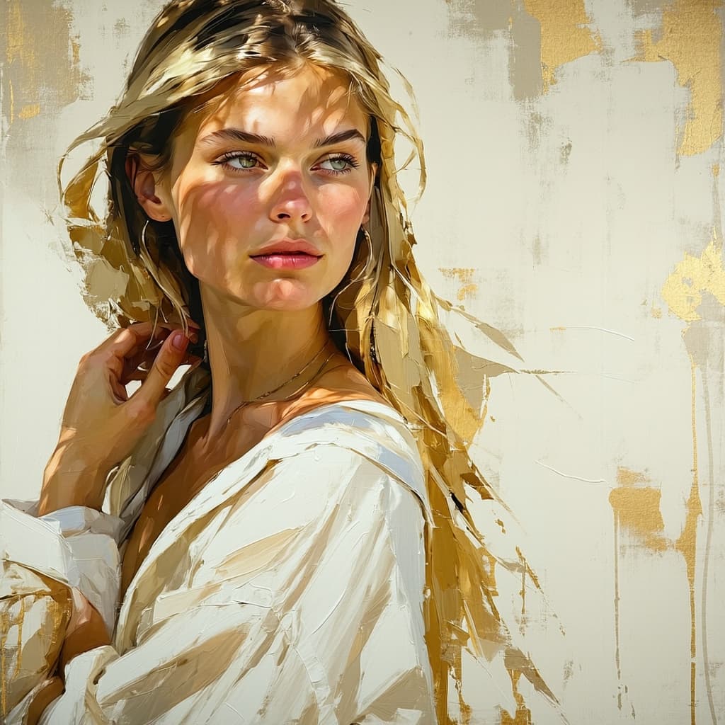 AI generated: Create a richly detailed portrait inspired by the techniques of Joseph Christian Leyendecker, featur...