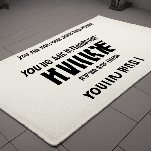 AI generated: graphic text "you lie like a tacked down rug"