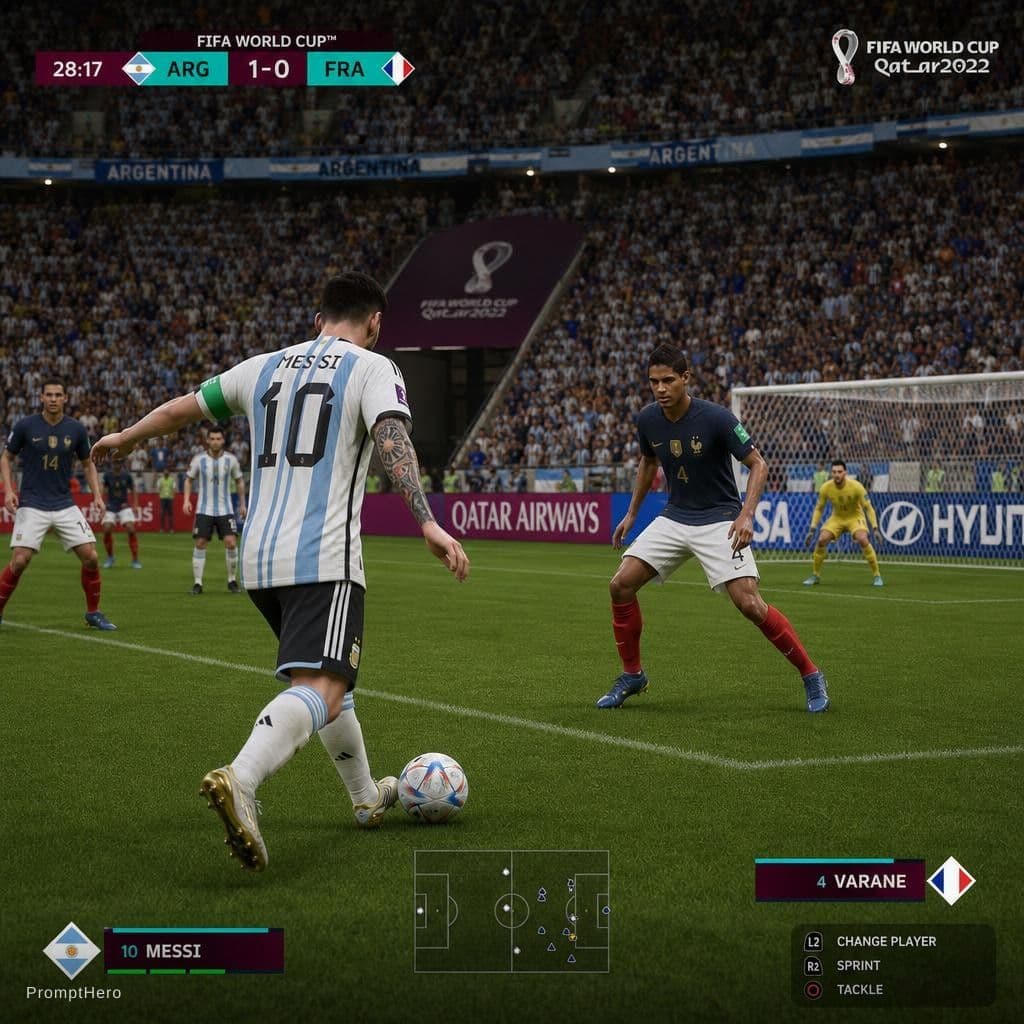 AI generated: Convert into playing fifa world cup match