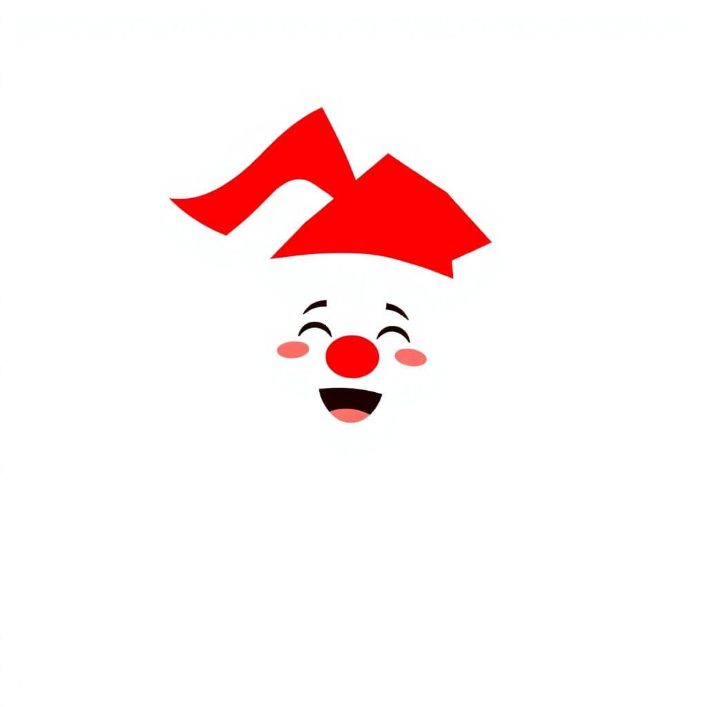 AI generated: a santa claus illustration composed of simple geometric shapes with no light and shadow, laughing, m...