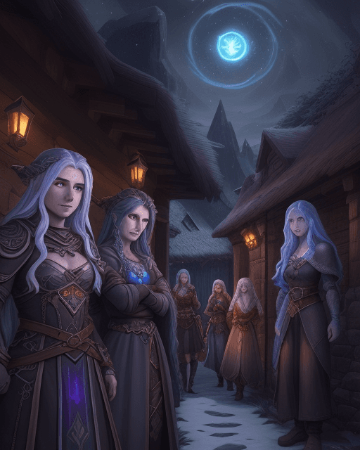 AI generated: Aethoria village Eira Shadowglow Arin the Wanderer Elara the village elder Lyra the Shadowhand - fan...