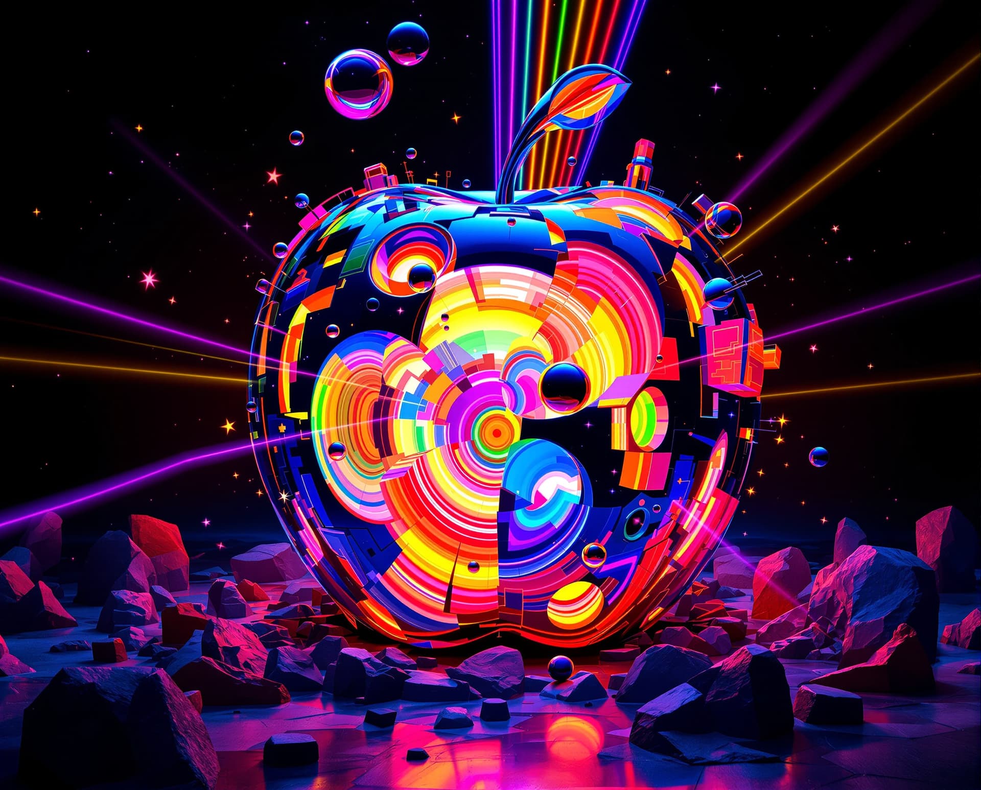 AI generated: Image is a full-length surreal abstract concept art sculpture, crazy zany, highly polished glowing a...