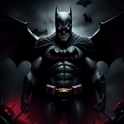 AI generated: Demon Batman in hell, 4k ,ultra hd