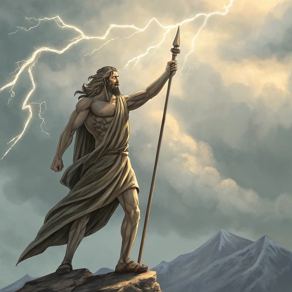 Recraft prompt: naked god zeus