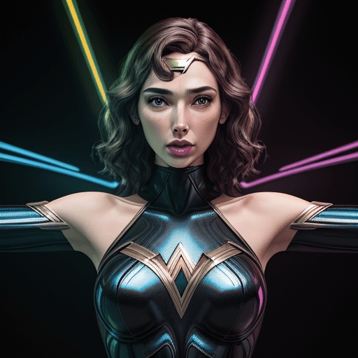 AI generated: stunning fiminine body, commercial image, Gal Gadot | holographic photography shoots, in the style o...