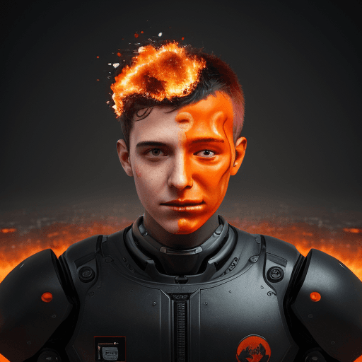 AI generated: Digital portrait animation, Social media apps, Reactions, Depressions, Robots, Fastfood, Fire, Burn,...