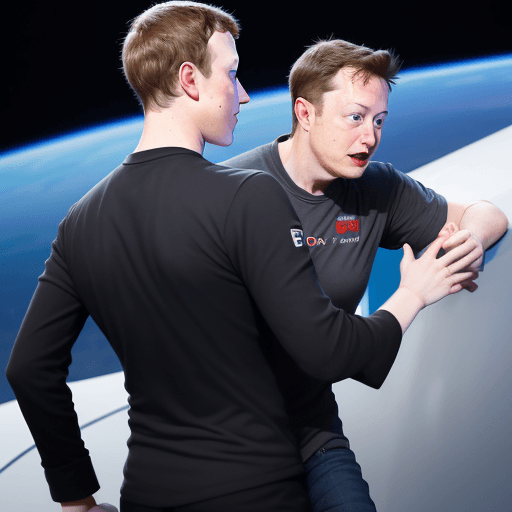 AI generated: Mark Zuckerberg and Elon Musk fighting for BEST COMPANY