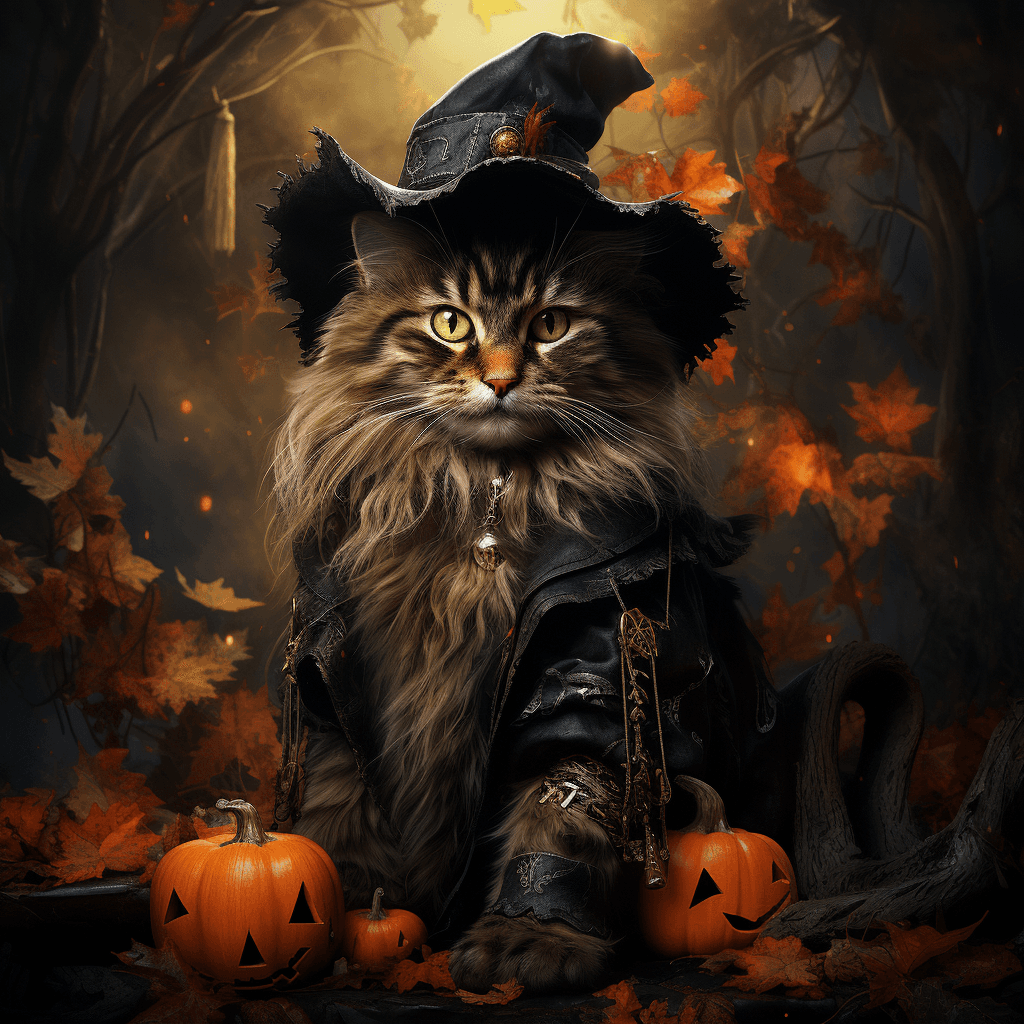 AI generated: Witch fluffy cat, ultra detailed, hyperrealism, epic, barok, opulent, majestic, filigree, high quali...