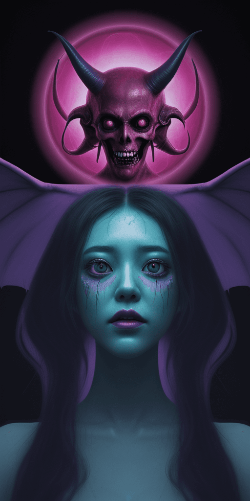 AI generated: ((psychedelic bizarre), (Surrealist Dreams), (Devilcore)), (Beautifully Color Graded), RTX, SSAO, HB...