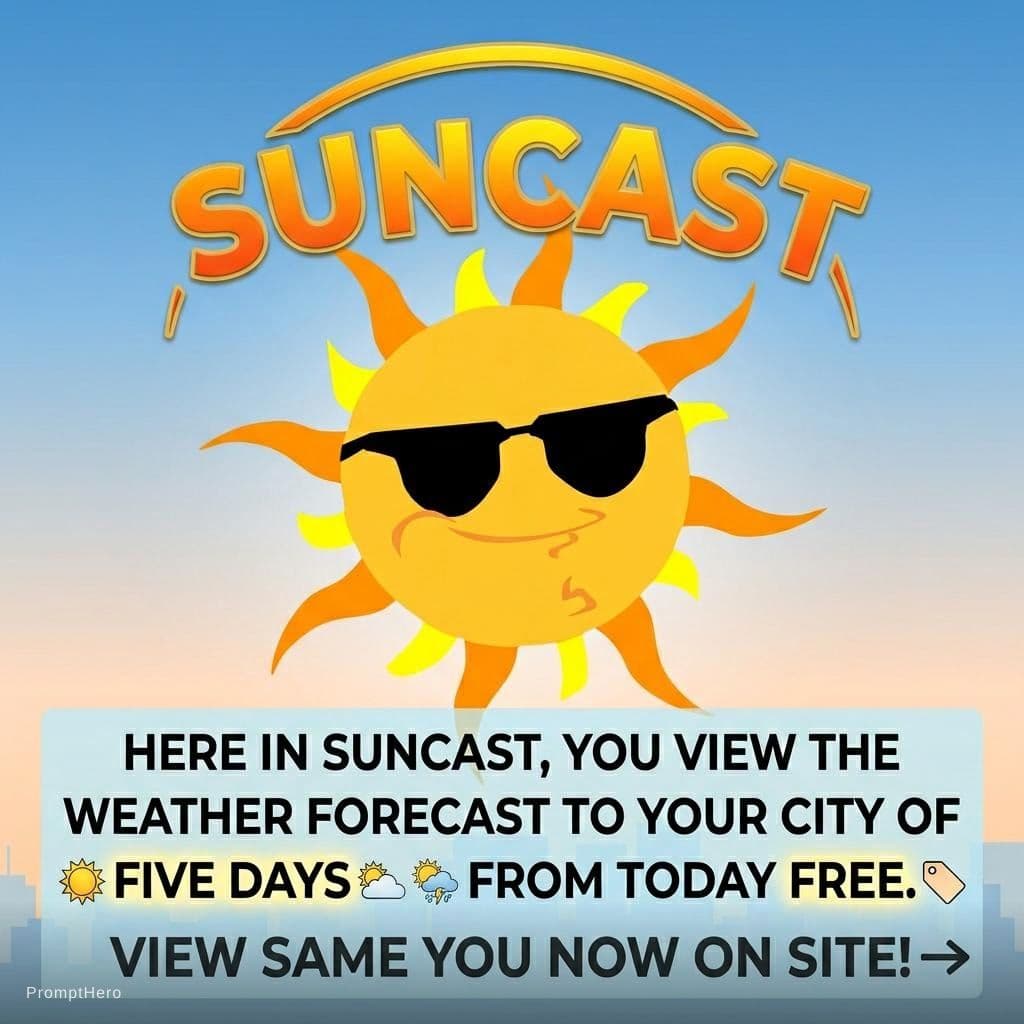 AI generated: Here in SunCast, you view the weather forecast to your city of five days at from today free. View sa...