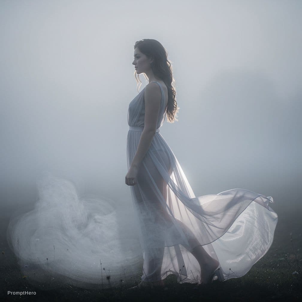 AI generated: A 18 years old girl with big ass with tranparent cloths and Virgin in foggy style
