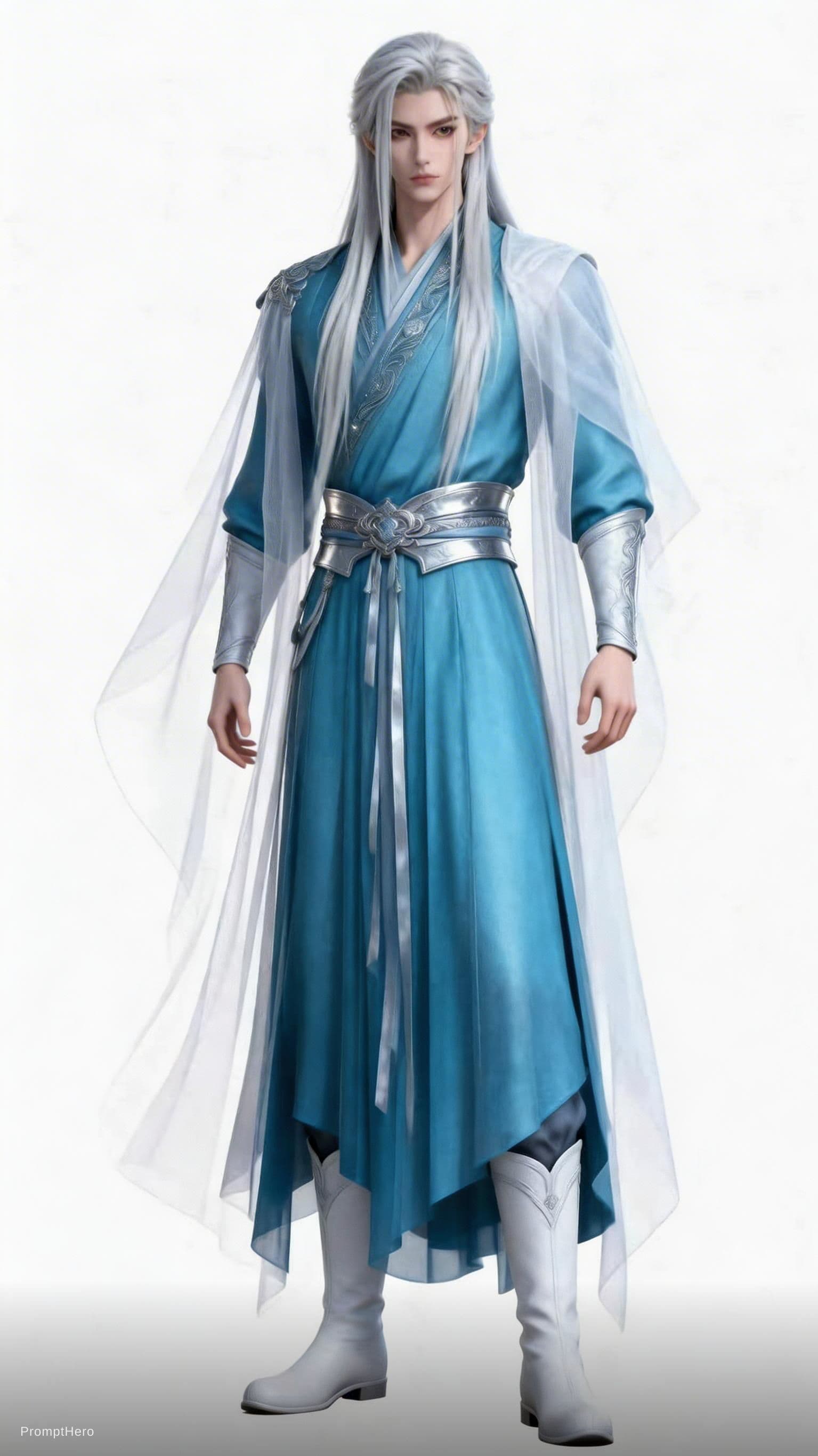 AI generated: 让图1的角色穿上图1的衣服，角色设计图，去除脸上的阴影，3D写实画风，比例9：16