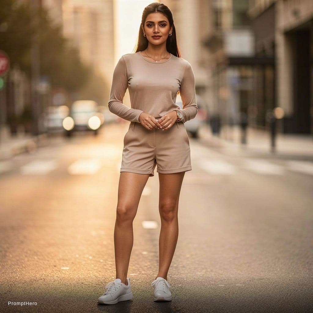 AI generated: Indian model wearing tight
shorts