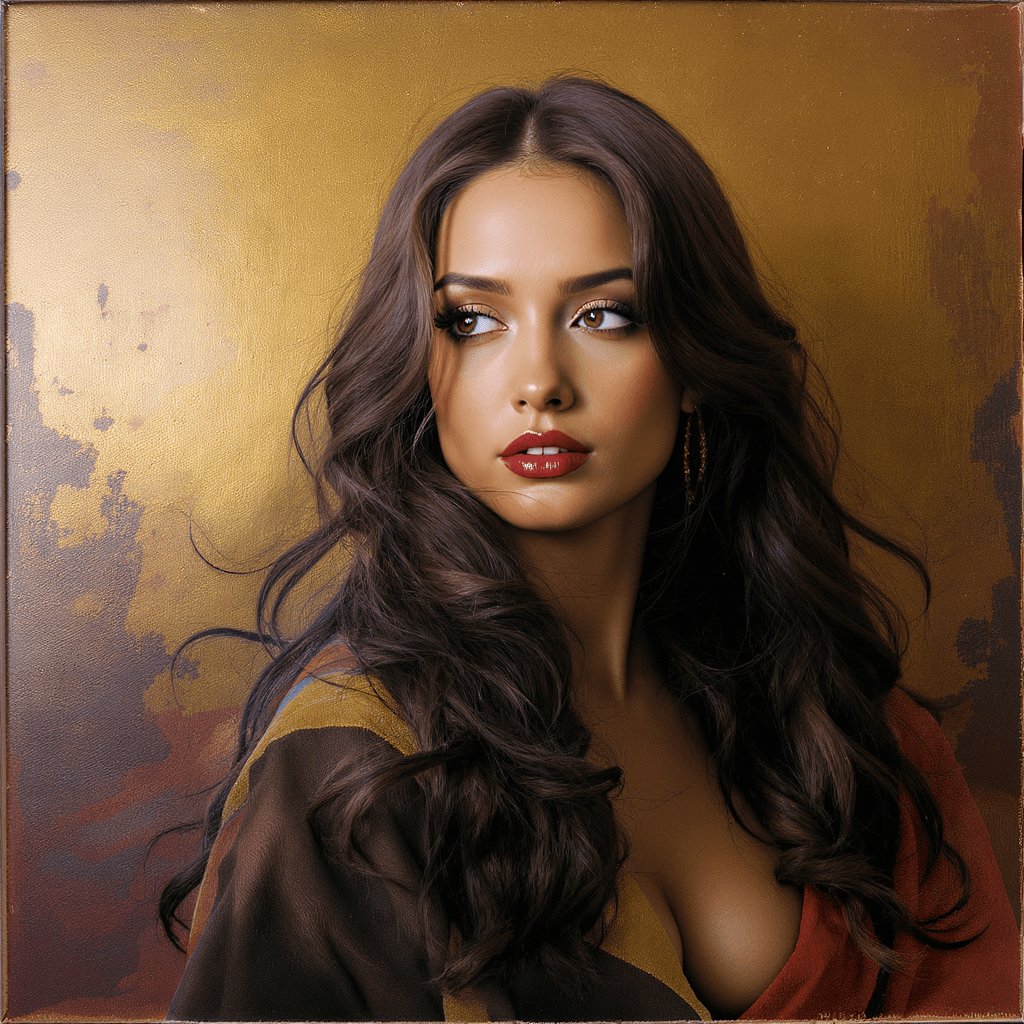 AI generated: a woman with long flowing hair, in the style of photorealistic paintings, multi-layered --chaos 75 -...