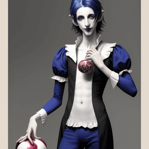AI generated: Jester, male, skinny, pale, juggling 