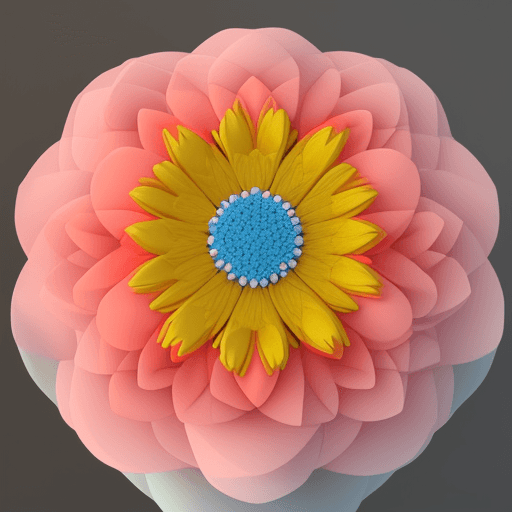 AI generated: crea una imagen de tapiz en 3D de flores con multiples colores 