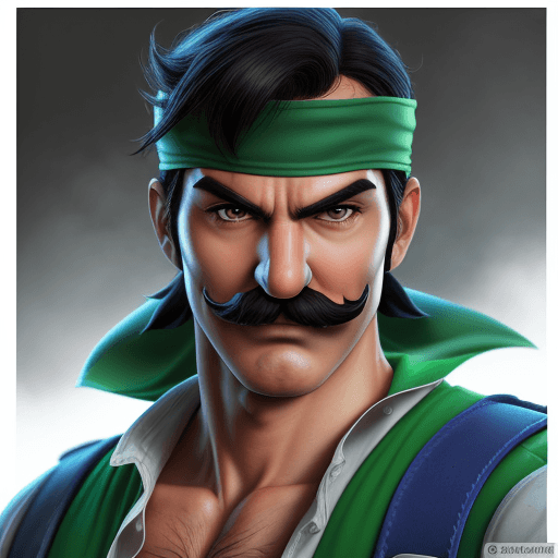 AI generated: Super luigi ninja portrait (masterpiece:1,2), best quality, highres, original, extremely detailed wa...