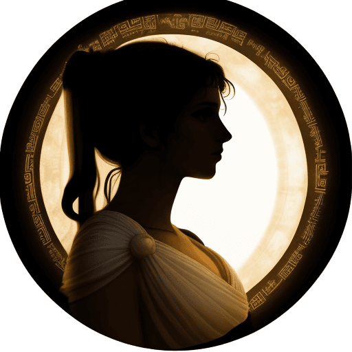 AI generated: A ♀ GOODNESS, ETHEREAL SILHOUETTE. ANCIENT GREECE STYLE 